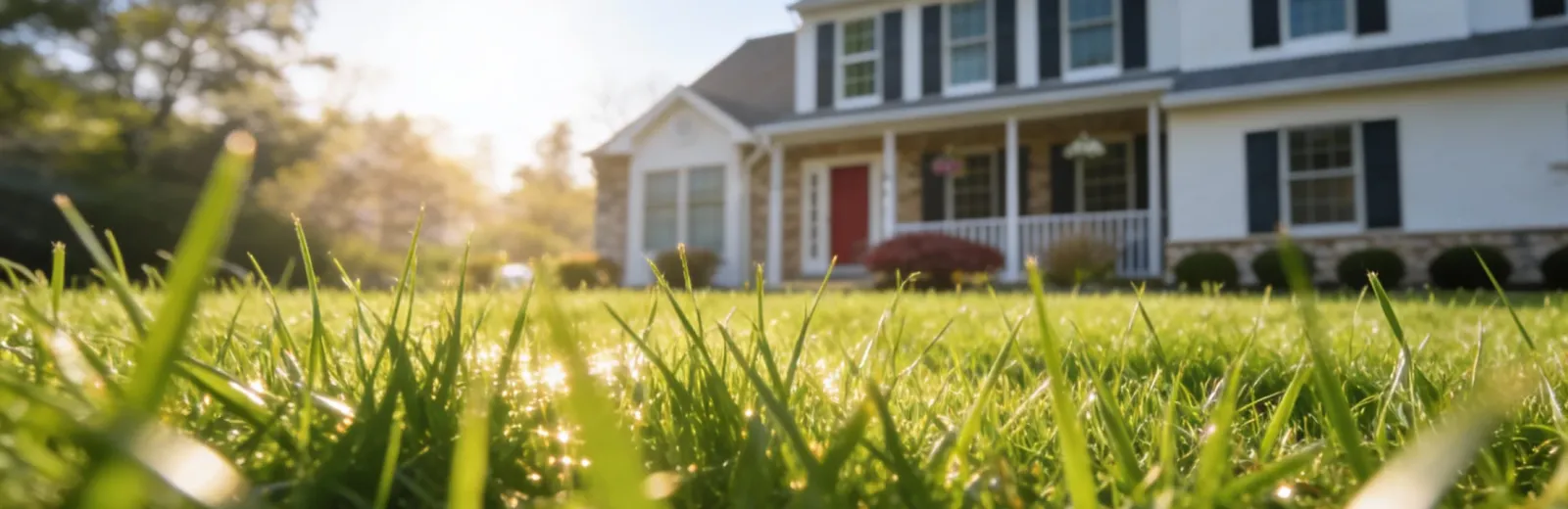 close up view of green healthy grass