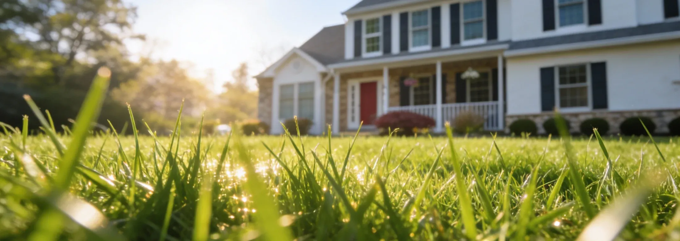 close up view of green healthy grass