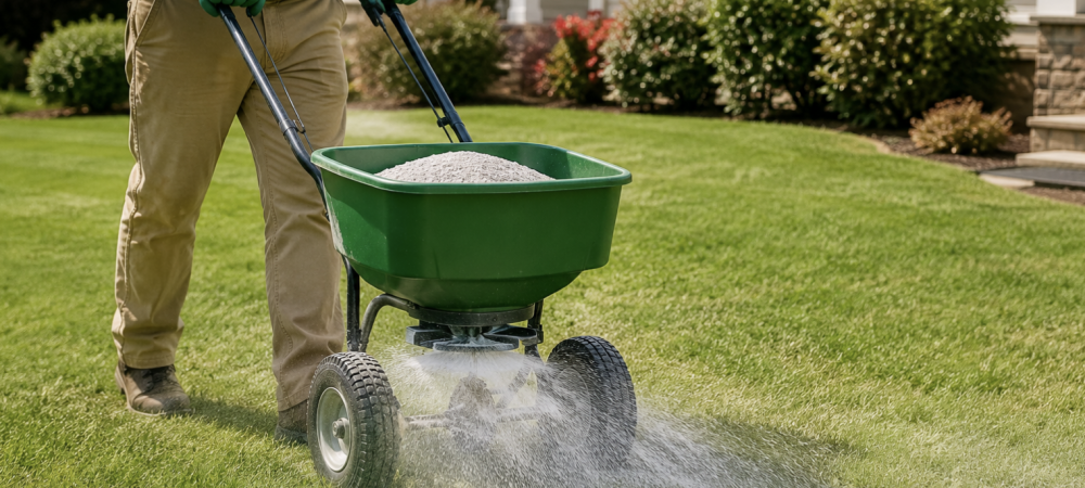 technician liming grass