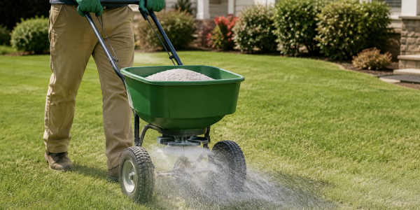 technician liming grass